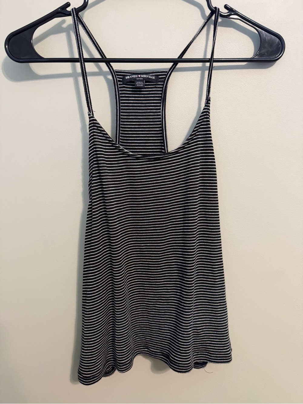 Brandy Melville Black & White Striped Racerback Cami